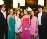 André Luís, Heloísa, as gêmeas Maria Thereza e Maria Fernanda, com os anfitriões